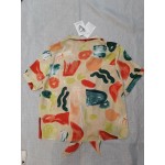GRYEPUR Women's Blouse Short Sleeve Tie Front Knot Casual Loose Fit Tee T-Shirt