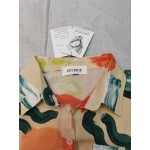 GRYEPUR Women's Blouse Short Sleeve Tie Front Knot Casual Loose Fit Tee T-Shirt