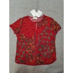 HHWHLL Women's Vintage Floral Print Tops Blouse Casual Short Sleeve T Shirts