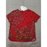 HHWHLL Women's Vintage Floral Print Tops Blouse Casual Short Sleeve T Shirts