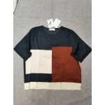 NASIQXB Women's Short Sleeve Color Block Casual Loose Blouse T Shirts