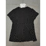 WMTBSRSW Women's Shirts Dressy Casual Short Sleeve Tee Tops Polka Dots Printed Pullover T Shirts Blouse