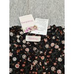Mzkdieey Women's Fashion Floral Print Tops Polka Dot Blouse Casual Long Sleeve T Shirts