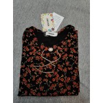 WQHNME Women's Fashion Floral Print Tops Blouse Casual Long Sleeve T Shirts