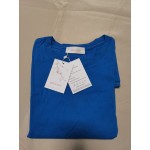 qiaocaity Women's Tops Short-Sleeved T Shirt Loose Fit Blouses Blue