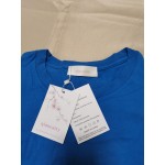qiaocaity Women's Tops Short-Sleeved T Shirt Loose Fit Blouses Blue