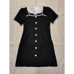 TBSPRJLT Women's Short Sleeve Soft Square Neck Button Down Dress
