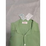Vrhaik Women's Elegant Short Sleeve Buttons Up Tie Waist Belted Blouse Tunic Top T Shirt