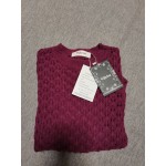 Wijhcboe Women Crochet Long Sleeve Crewneck Sweaters Winter Knit Pullover Tops