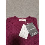 Wijhcboe Women Crochet Long Sleeve Crewneck Sweaters Winter Knit Pullover Tops