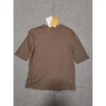 Svbnaue Women's Tops Casual Blouses Short-Sleeved T-Shirts Brown