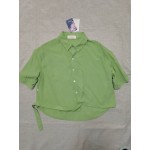 Huaai Women's Blouse Short Sleeve Tie Front Knot Casual Loose Fit Shirts
