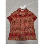 Adpan Women's Tops Casual Blouse Short Sleeve Buttons Up Floral T-Shirts