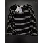 Caoblia Women's Tops Crewneck Sweatshirt Long Sleeve Striped Blouse Top