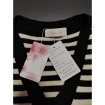 Lksixu Women's Stripe Sleeveless V Neck Knit Crop Top Sweater Vest