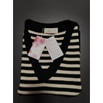 Lksixu Women's Stripe Sleeveless V Neck Knit Crop Top Sweater Vest