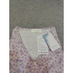 Bvdovt Women's Floral Print V Neck Button Front Short Sleeve Split A Line Midi Dress