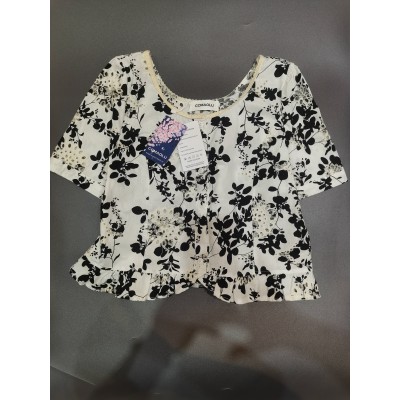 CCMAOLU Womens Tops Floral Summer Button Down Blouse Short Sleeve Shirts