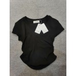 GA WEIHUA Women's Casual Short Sleeve V Neck Blouse T-shirt Black