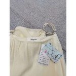 Mnyotv Cold Shoulder Frill Trim Spaghetti Strap Baggy Blouse yellow