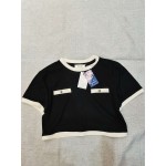 Vdoaml CROP TOP Short Sleeve round Neck Blouse T-shirt