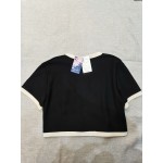 Vdoaml CROP TOP Short Sleeve round Neck Blouse T-shirt