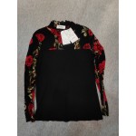 TXGMNA Women's Floral Print Long Sleeve Mock Neck Work Blouses Tops