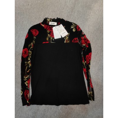 TXGMNA Women's Floral Print Long Sleeve Mock Neck Work Blouses Tops