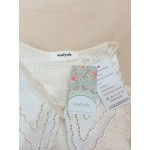 wadyob Womens Tops Lovely Crochet See-Through Cardigan Button Down Short Sleeve Blouse