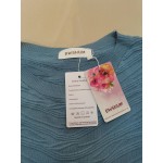 DWSHUM Women's Causal Loose Short Sleeve T-Shirts Cozy Knit Blouse Tops
