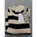 Sunaei Women's Tops Striped Long Sleeve Crewneck Sweater Blouse