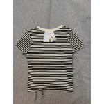 NTRiLkUR Womens Tops Short Sleeve Striped Tee Shirts V Neck Button Up Blouse