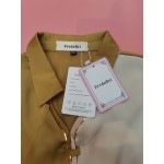 PrvdeBri Women's Short Sleeve Two-Tone Shirt Casual Summer Blouses Tops