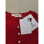 Dmlowu Women's Sweater Long Sleeve Loose Pullover Buttons Up Sweater