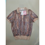 Ntpkop Womens Dressy Casual Tops Collared Casual Short Sleeve Knitted Blouses
