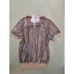 Ntpkop Womens Dressy Casual Tops Collared Casual Short Sleeve Knitted Blouses