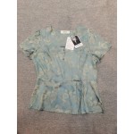Quwlolw Womens Vintage Short Sleeve Floral Print Blouse