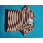 HAJWOH Womens Short Sleeve T Shirts Striped Collared T Shirts Blouses
