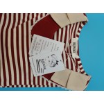 HAJWOH Womens Short Sleeve T Shirts Striped Collared T Shirts Blouses