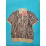 EEVUUT Womens Knitted Shirts Blouses Short Sleeve Collared Blouses