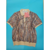 EEVUUT Womens Knitted Shirts Blouses Short Sleeve Collared Blouses