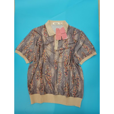EEVUUT Womens Knitted Shirts Blouses Short Sleeve Collared Blouses