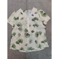 qndjkx Womens Tops Short Sleeve Floral Print V Neck Blouses
