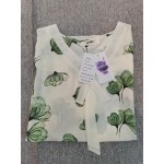 qndjkx Womens Tops Short Sleeve Floral Print V Neck Blouses