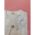 Dzwdwz White Blouses Chiffon Ruffle Short Sleeve Collared Business Casual Tops Summer Cute Shirt
