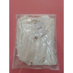 Dzwdwz White Blouses Chiffon Ruffle Short Sleeve Collared Business Casual Tops Summer Cute Shirt